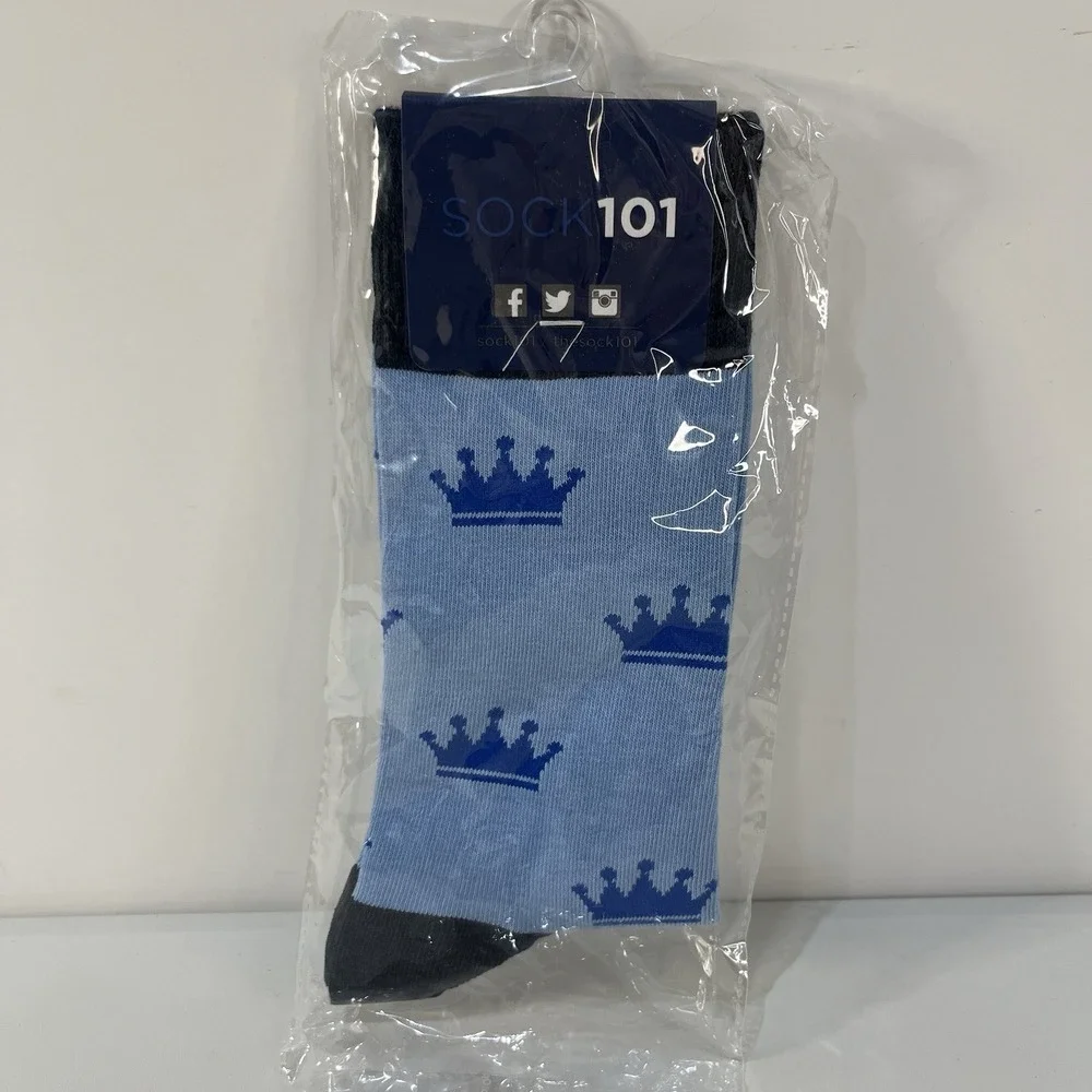 NEW Socks 101 Kansas City‎ Royals Socks 1 Pair Crown MLB Baseball KC Blue Fan